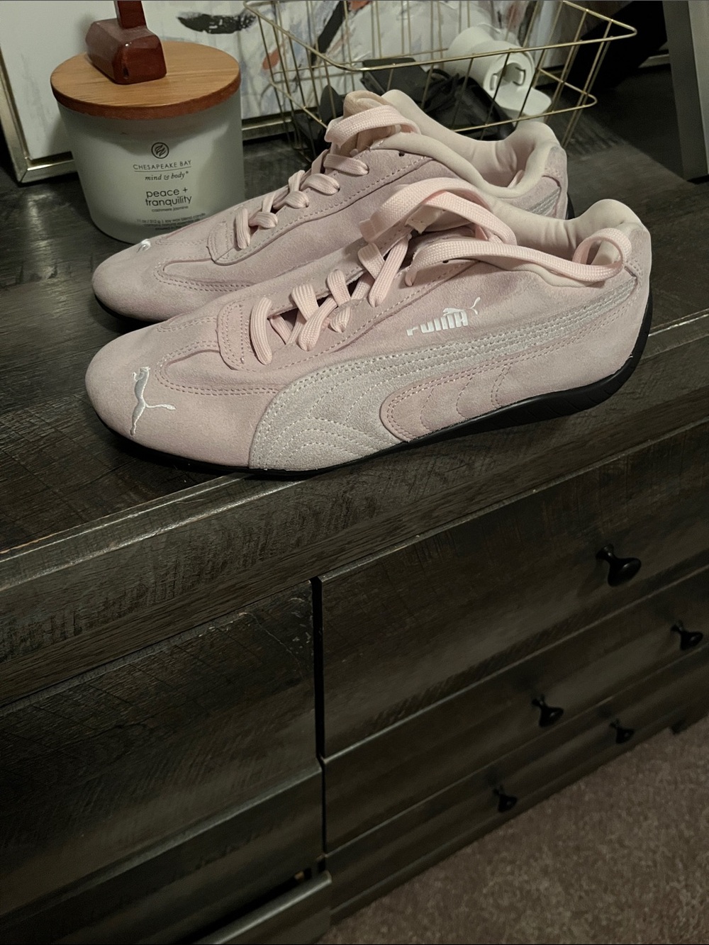 Puma Women’s Light Pink Suede Sneakers